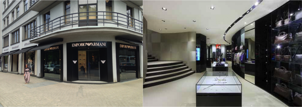 Burberry, Emporio Armani un Ermenegildo Zegna ēkas fasādes vienkāršotā renovācija un telpu vienkāršotā rekonstrukcija Adrese: Elizabetes iela 51, Rīga Pasūtītājs: Apranga SIA Objekta realizācijas gads: 2012